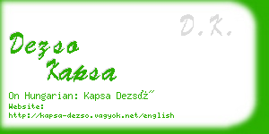 dezso kapsa business card